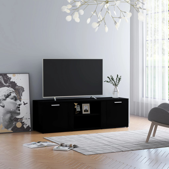 vidaXL TV-taso musta 120x34x37 cm lastulevy