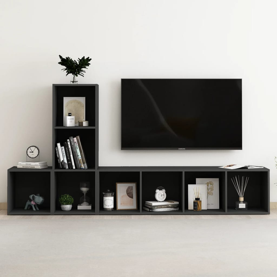 vidaXL 3-osainen TV-kaappisarja musta lastulevy