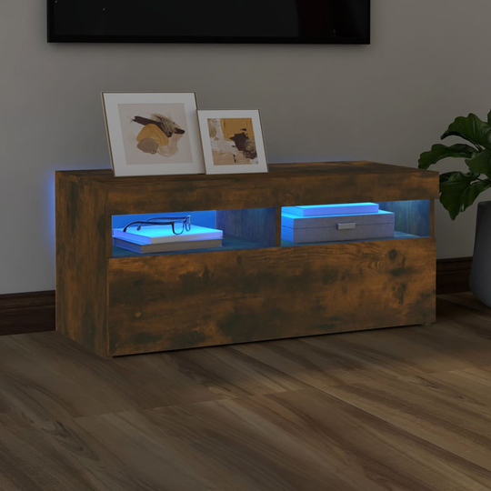 vidaXL TV-taso LED-valoilla savutammi 90x35x40 cm