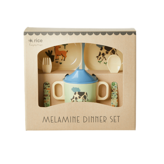 Rice - Melamine Baby Dinner Set in Gift Box Blue