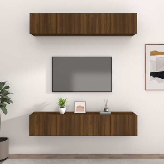 vidaXL TV-kaapit 4 kpl ruskea tammi 80x30x30 cm tekninen puu