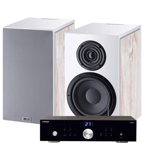 Heco Aurora 300 + Advance Acoustics X-i50BT stereopaketti, valkoinen