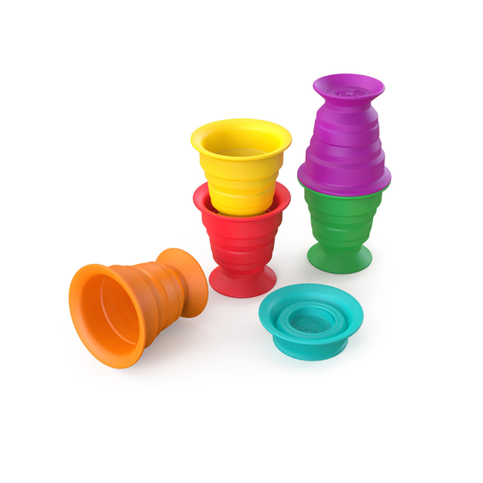 Baby Einstein - Stack&Squish Cups™ Sensory - Stacking Toys - (Stack&Squish Cups™ Sensory Stacking Toys - BE-12494)