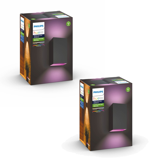 Philips Hue -2x Resonate Wall Light Outdoor - White Color Ambiance - Bundle