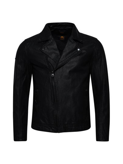 Vintage coated denim biker -takki