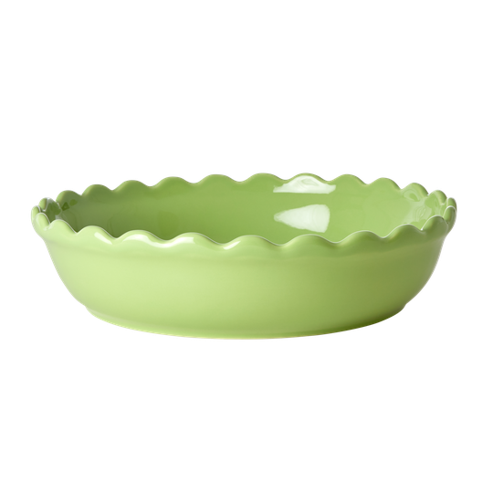 Rice - Stoneware Pie Dish - Neon Green M