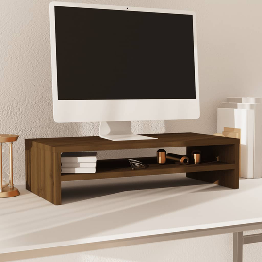 vidaXL Näyttöteline hunajanruskea 50x24x13 cm täysi mänty