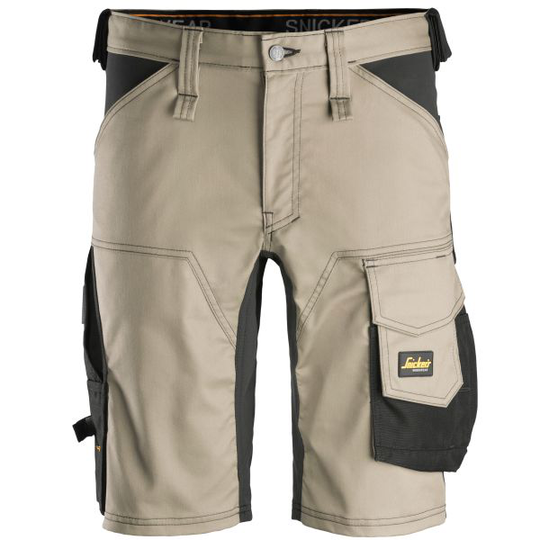 Snickers 6143 AllroundWork Shortsit khaki/musta 44