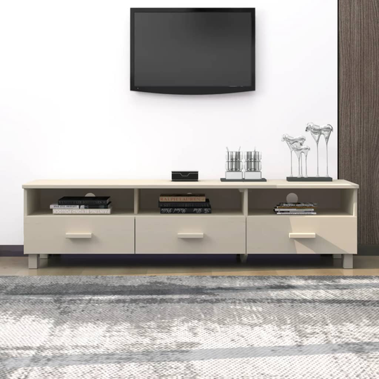 vidaXL TV-taso hunajanruskea 158x40x40 cm täysi mänty