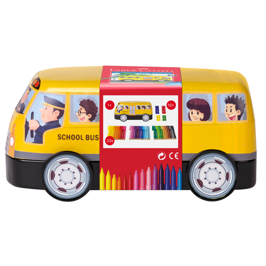 Faber-Castell - Connector Fibre-tip Pen - School bus, 43 pieces (155532)