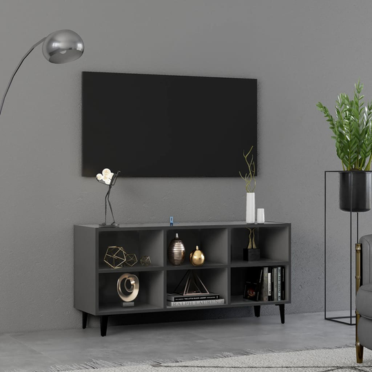 vidaXL TV-taso metallijaloilla harmaa 103,5x30x50 cm