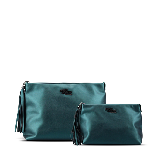 Gillian Jones - Cosmetic bag i green w. makeup purse