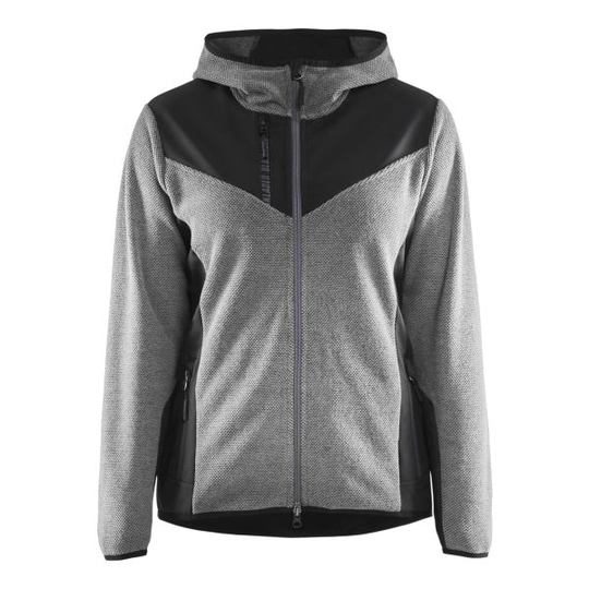 Blåkläder 594125369099XS Takki neulosta, naiset, harmaameleerattu/musta Koko XS