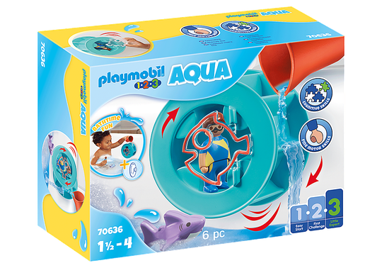 Playmobil 1.2.3 - Water Wheel with Baby Shark (70636)