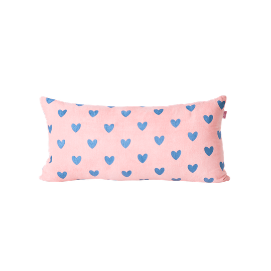 Rice - Rectangular Cushion Medium Pink and Gendarme Blue