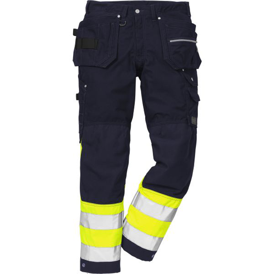 Fristads 2093 NYC Työhousut huomiokeltainen/laivastonsininen C58