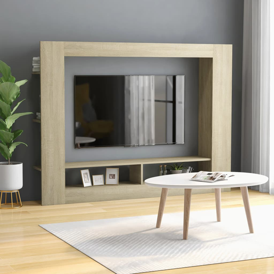 vidaXL TV-taso Sonoma-tammi 152x22x113 cm lastulevy
