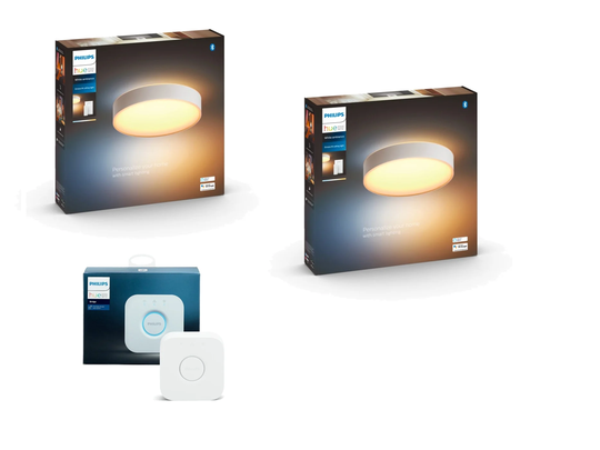 Philips Hue - 2xEnrave - 38 cm - White Ambiance&Bridge - Bundle