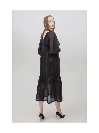 Glitter salsa dress, black