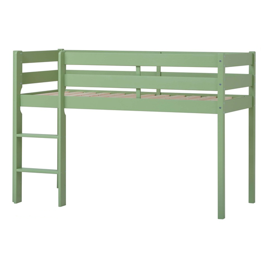 Hoppekids - ECO Comfort half high bed 70x160 cm Pale Green + ECO Comfort Slats 70 x 160 cm
