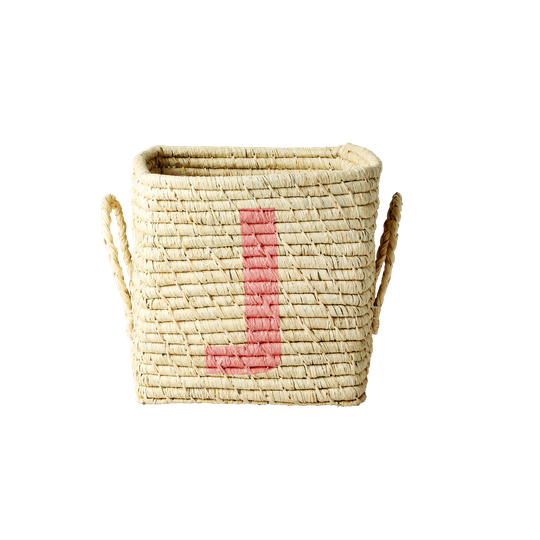 Rice - Raffia Square Basket - J