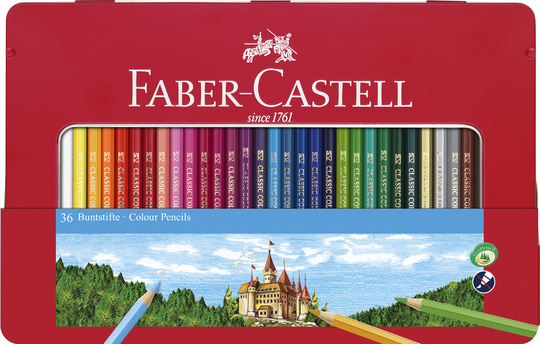 Faber-Castell - Color pencils hexagonal tin 36 pcs (115886)