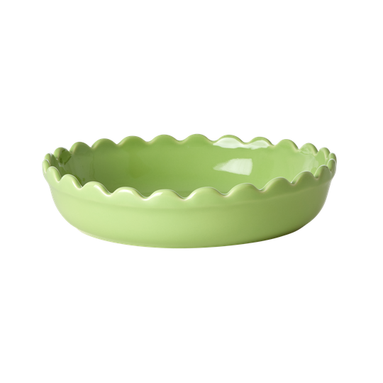 Rice - Stoneware Pie Dish - Neon Green S