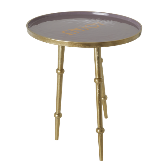 Rice - Round Metal Side Table - Lavender