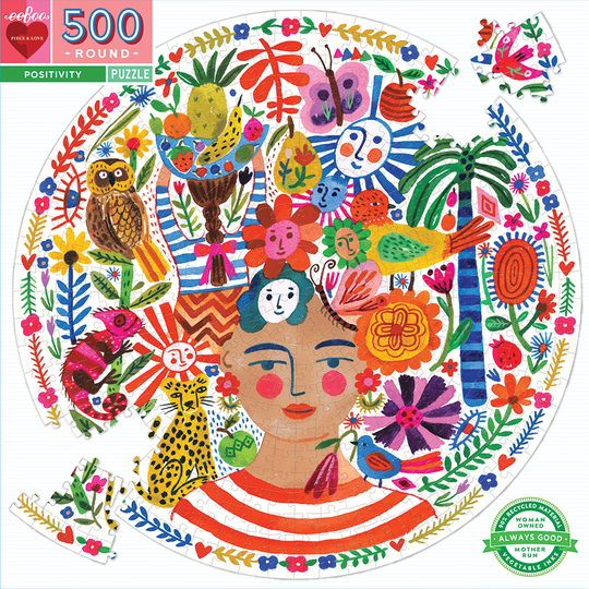 eeBoo - Round Puzzle - Positivity, 500 pcs (EPZFPOS)