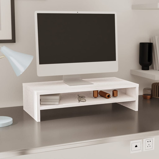 vidaXL Näyttöteline valkoinen 50x24x13 cm täysi mänty
