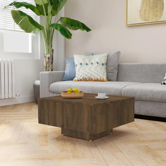 vidaXL Sohvapöytä ruskea tammi 60x60x31,5 cm tekninen puu