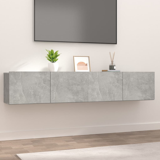 vidaXL TV-tasot 2 kpl betoninharmaa 80x30x30 cm tekninen puu