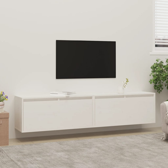 vidaXL Seinäkaapit 2 kpl valkoinen 80x30x35 cm täysi mänty
