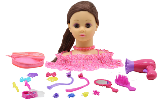 Happy Friend - Hairstyling Head Brown Hair (504405)