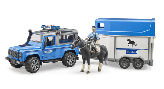 Bruder - Land Rover Defender Police Vehicle w/Horse Trailer (BR2588)
