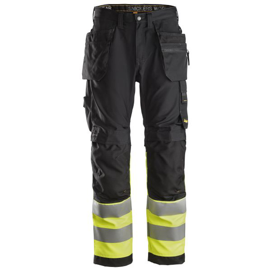 Snickers 6233 AllroundWork Työhousut huomioväri, keltainen/musta C44