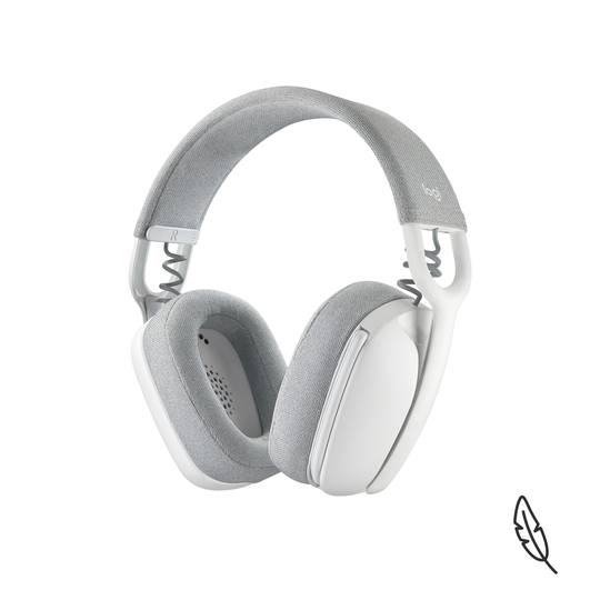 Logitech - Zone Vibe 100 Lightweight Wireless Over Ear Headphones - Noise Canceling Microphone - OFF WHITE