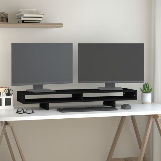 vidaXL Näyttökoroke musta 100x27x14 cm täysi mänty