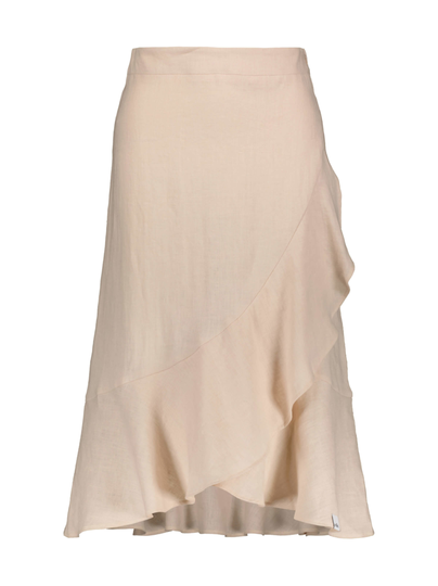 Pellava ruffle skirt, sandshell