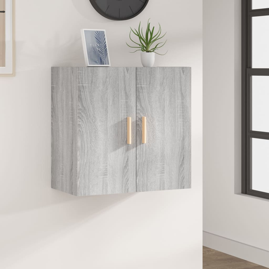 vidaXL TV-seinäkaappi harmaa Sonoma 60x30x60 cm tekninen puu