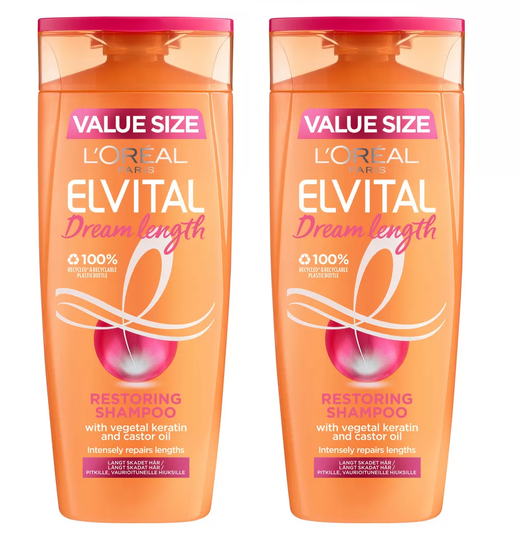 L'Oréal - 2 x Elvital Dream Length Restoring Shampoo 400 ml