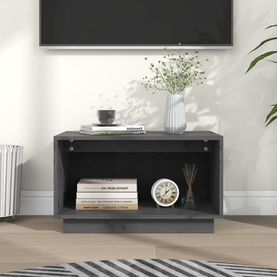 vidaXL TV-taso harmaa 60x35x35 cm täysi mänty
