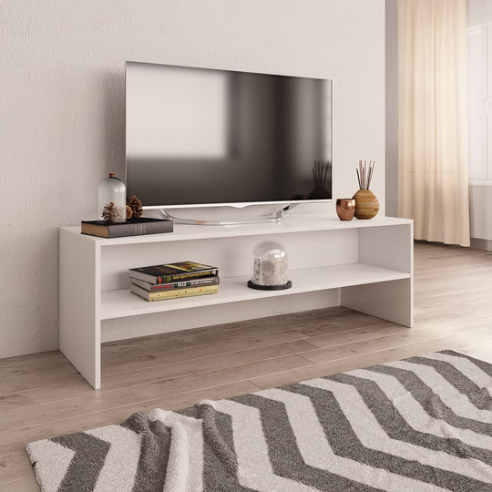 vidaXL TV-taso valkoinen 120x40x40 cm lastulevy