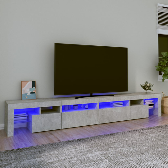vidaXL TV-taso LED-valoilla betoninharmaa 280x36,5x40 cm