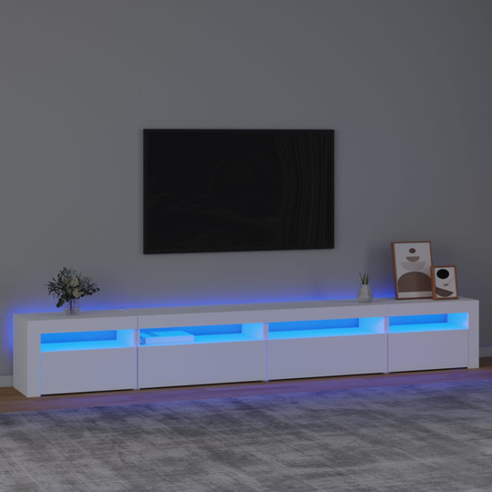 vidaXL TV-taso LED-valoilla valkoinen 270x35x40 cm
