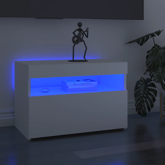 vidaXL TV-tasot LED-valoilla 2 kpl valkoinen 60x35x40 cm