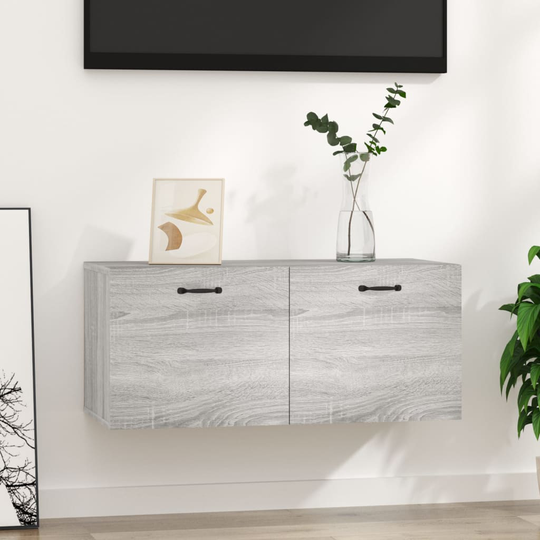 vidaXL Seinäkaappi harmaa Sonoma 80x35x36,5 cm tekninen puu