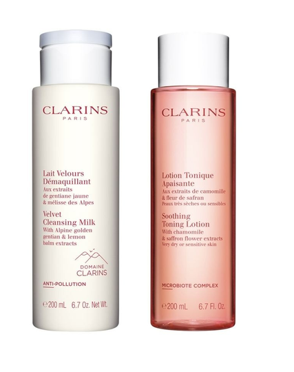 Clarins - Velvet Cleansing Milk 200 ml + Soothing Toning Lotion 200 ml