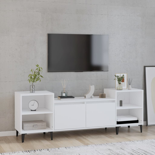 vidaXL TV-taso valkoinen 160x35x55 cm tekninen puu