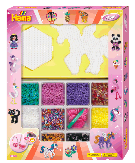 HAMA - Midi Beads Open Giftset 7200 beads - Pink (383071)